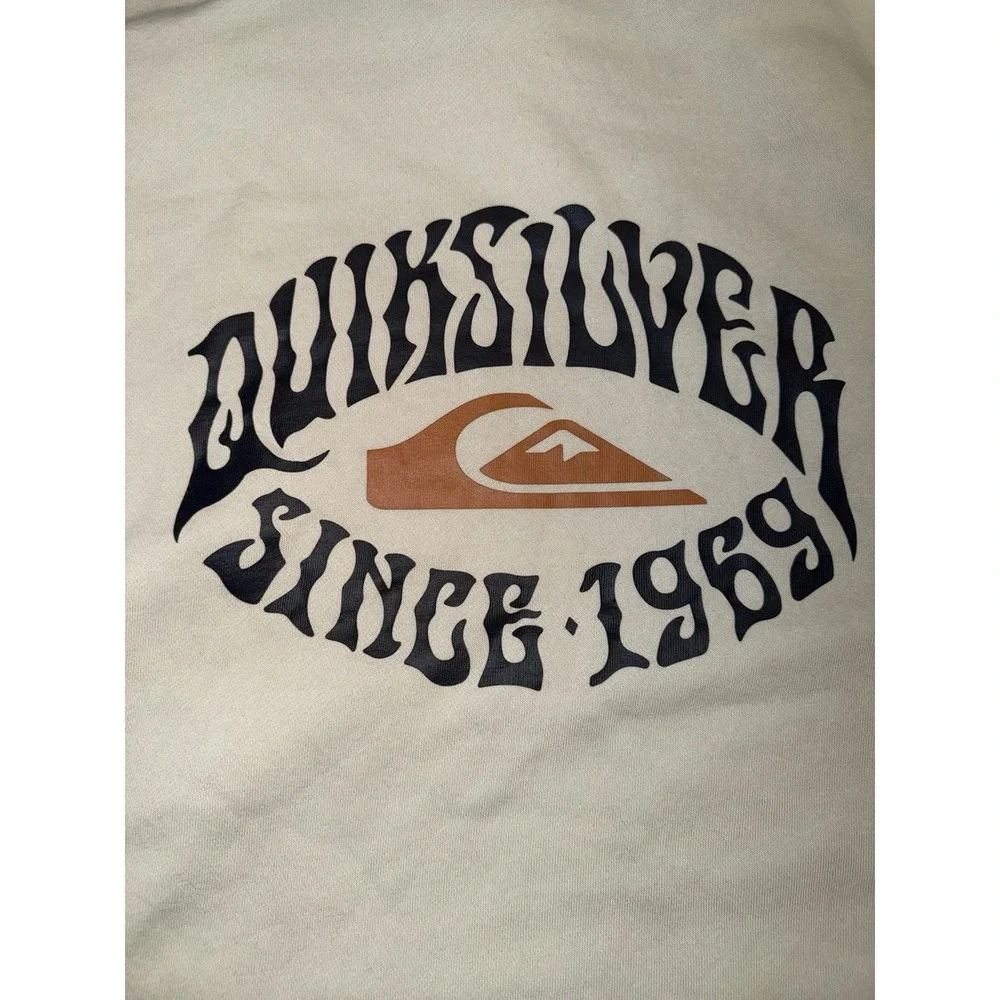 Vintage Quiksilver Hoodie Mens Large Pullover Spellout‎ Surf Skate Grunge Y2K